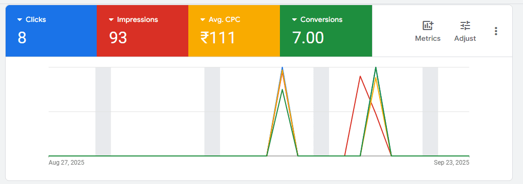 Google search (CPC, CTR, Conversions)
